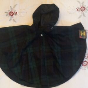 NWT black watch  Plaid Wool Blend Cape